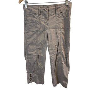 Style & Co Gray Cropped Cargo Pocket Pants Sz 2P